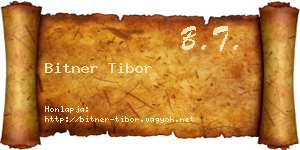 Bitner Tibor névjegykártya